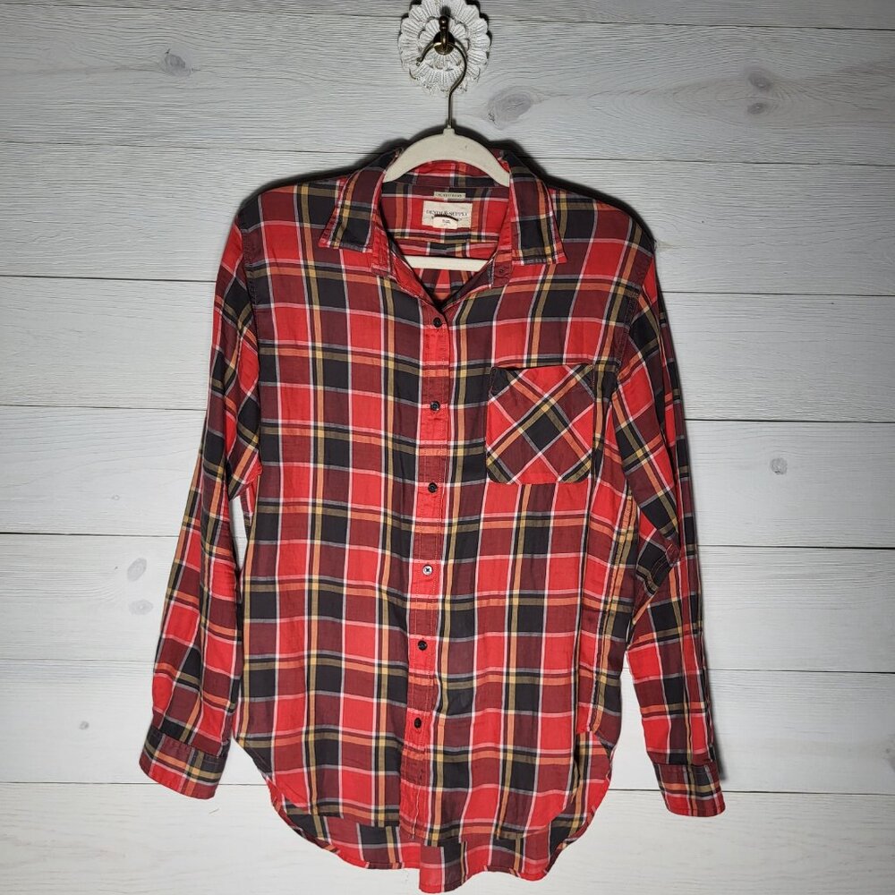 Vintage Ralph Lauren Boyfriend Shirt Plaid Button Up Cotton Preppy